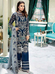 Emaan Adeel Luxury Embroidered Chiffon Unstitched 3 Piece Suit EA-1005 - FaisalFabrics.pk