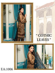Emaan Adeel Luxury Embroidered Chiffon Unstitched 3 Piece Suit EA-1006 - FaisalFabrics.pk
