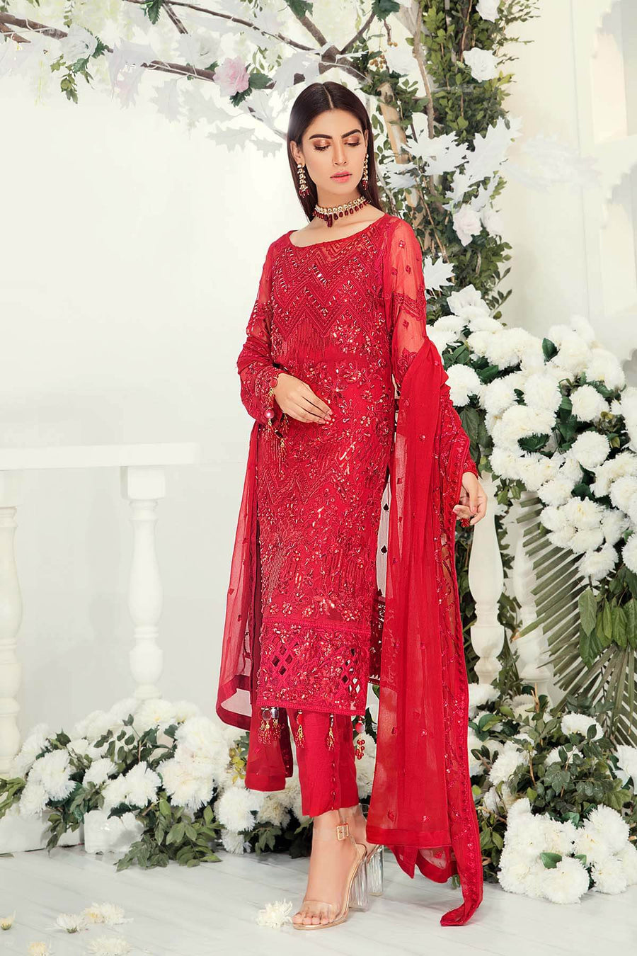Emaan Adeel Chiffon Collection Vol-9 Unstitched 3 Piece Suit EA-901 - FaisalFabrics.pk