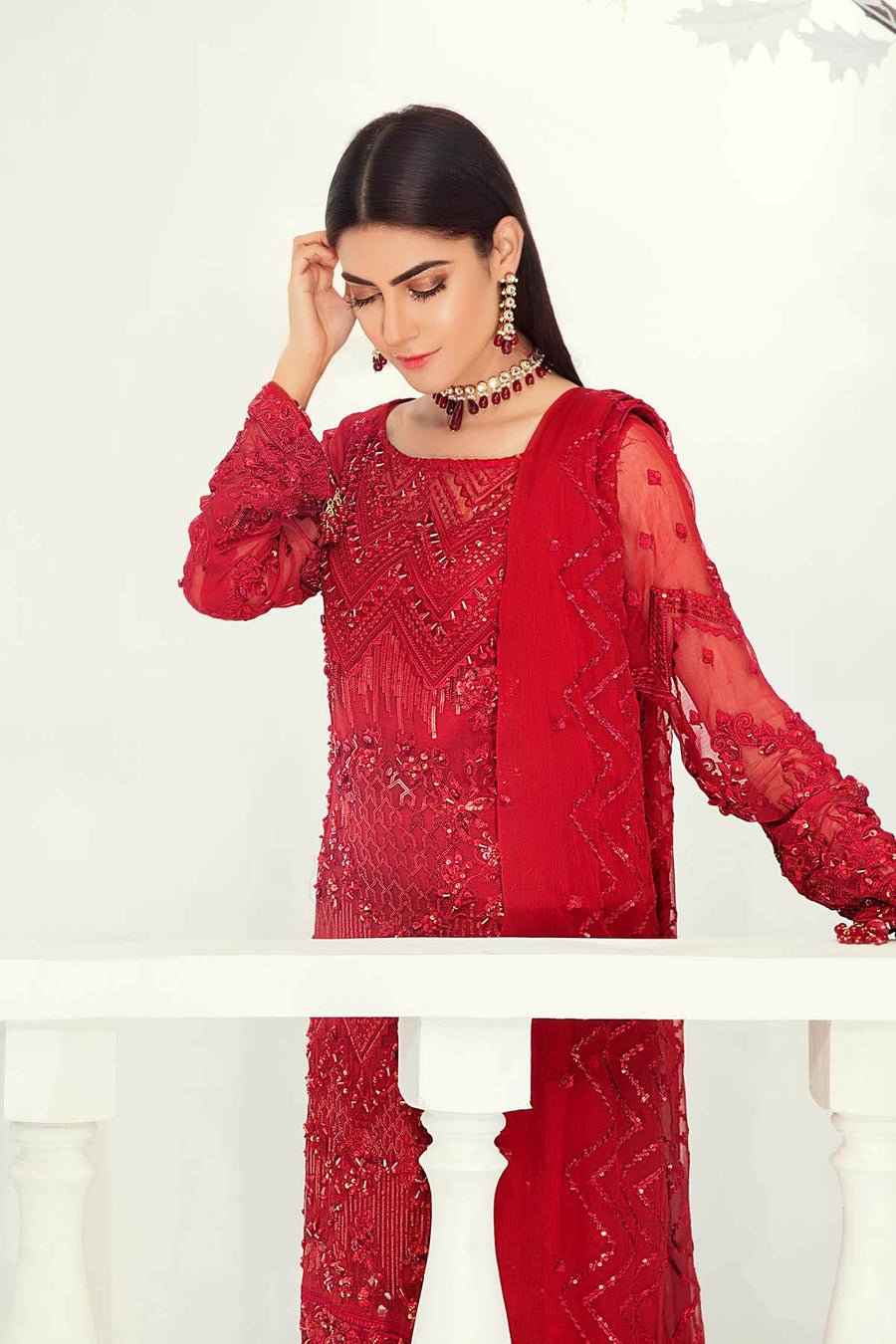 Emaan Adeel Chiffon Collection Vol-9 Unstitched 3 Piece Suit EA-901 - FaisalFabrics.pk