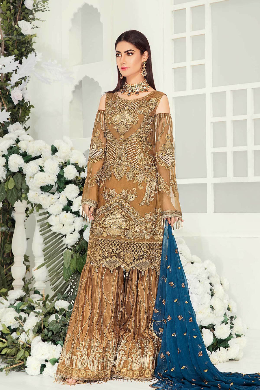 Emaan Adeel Chiffon Collection Vol-9 Unstitched 3 Piece Suit EA-902 - FaisalFabrics.pk