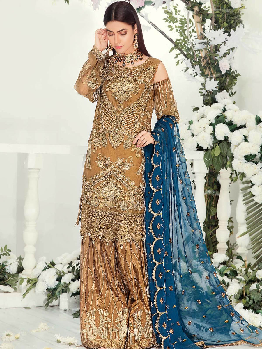 Emaan Adeel Chiffon Collection Vol-9 Unstitched 3 Piece Suit EA-902 - FaisalFabrics.pk