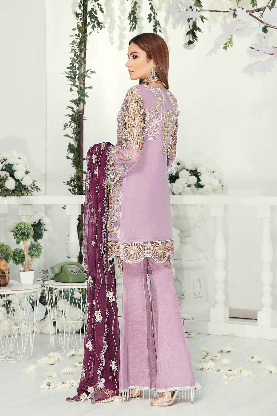 Emaan Adeel Chiffon Collection Vol-9 Unstitched 3 Piece Suit EA-904 - FaisalFabrics.pk