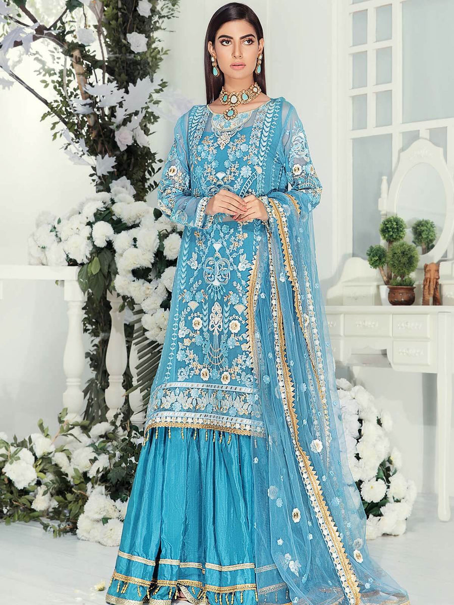 Emaan Adeel Chiffon Collection Vol-9 Unstitched 3 Piece Suit EA-905 - FaisalFabrics.pk