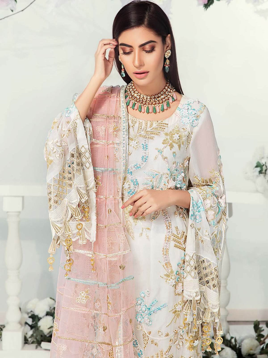 Emaan Adeel Chiffon Collection Vol-9 Unstitched 3 Piece Suit EA-907 - FaisalFabrics.pk