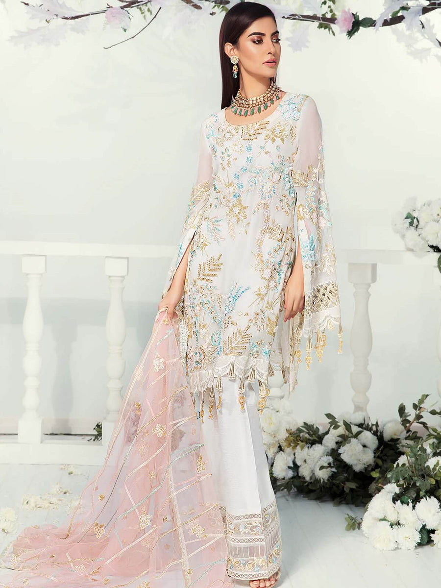 Emaan Adeel Chiffon Collection Vol-9 Unstitched 3 Piece Suit EA-907 - FaisalFabrics.pk