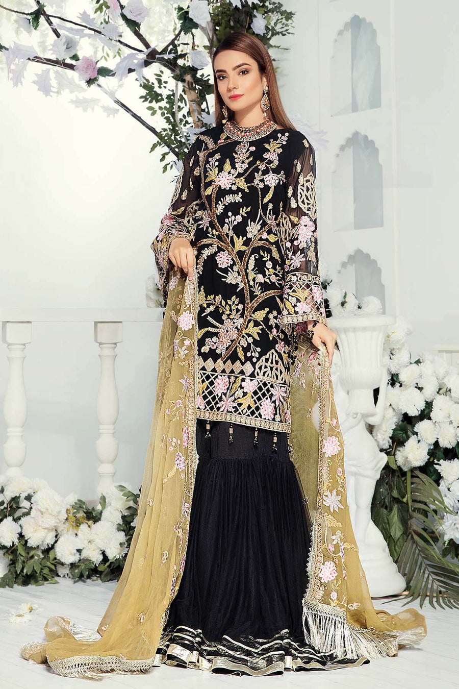 Emaan Adeel Chiffon Collection Vol-9 Unstitched 3 Piece Suit EA-909 - FaisalFabrics.pk