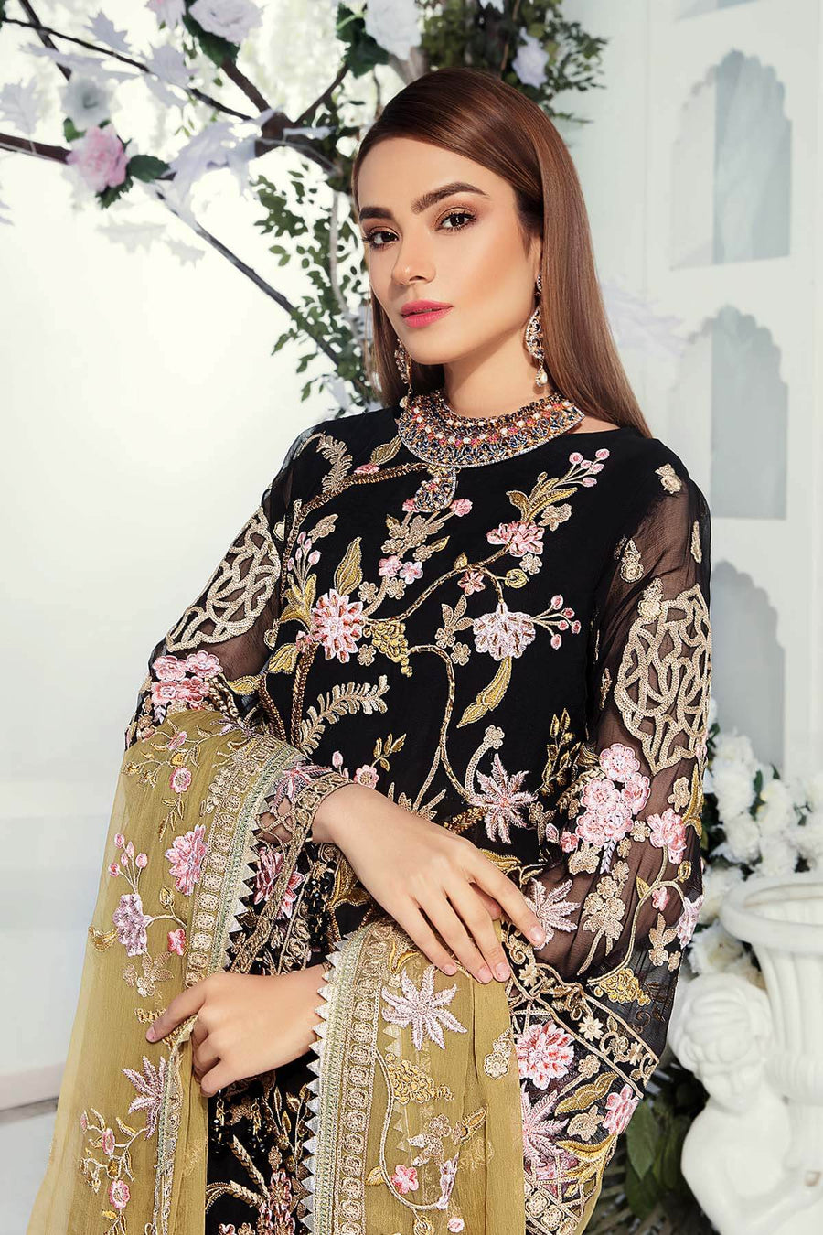 Emaan Adeel Chiffon Collection Vol-9 Unstitched 3 Piece Suit EA-909 - FaisalFabrics.pk