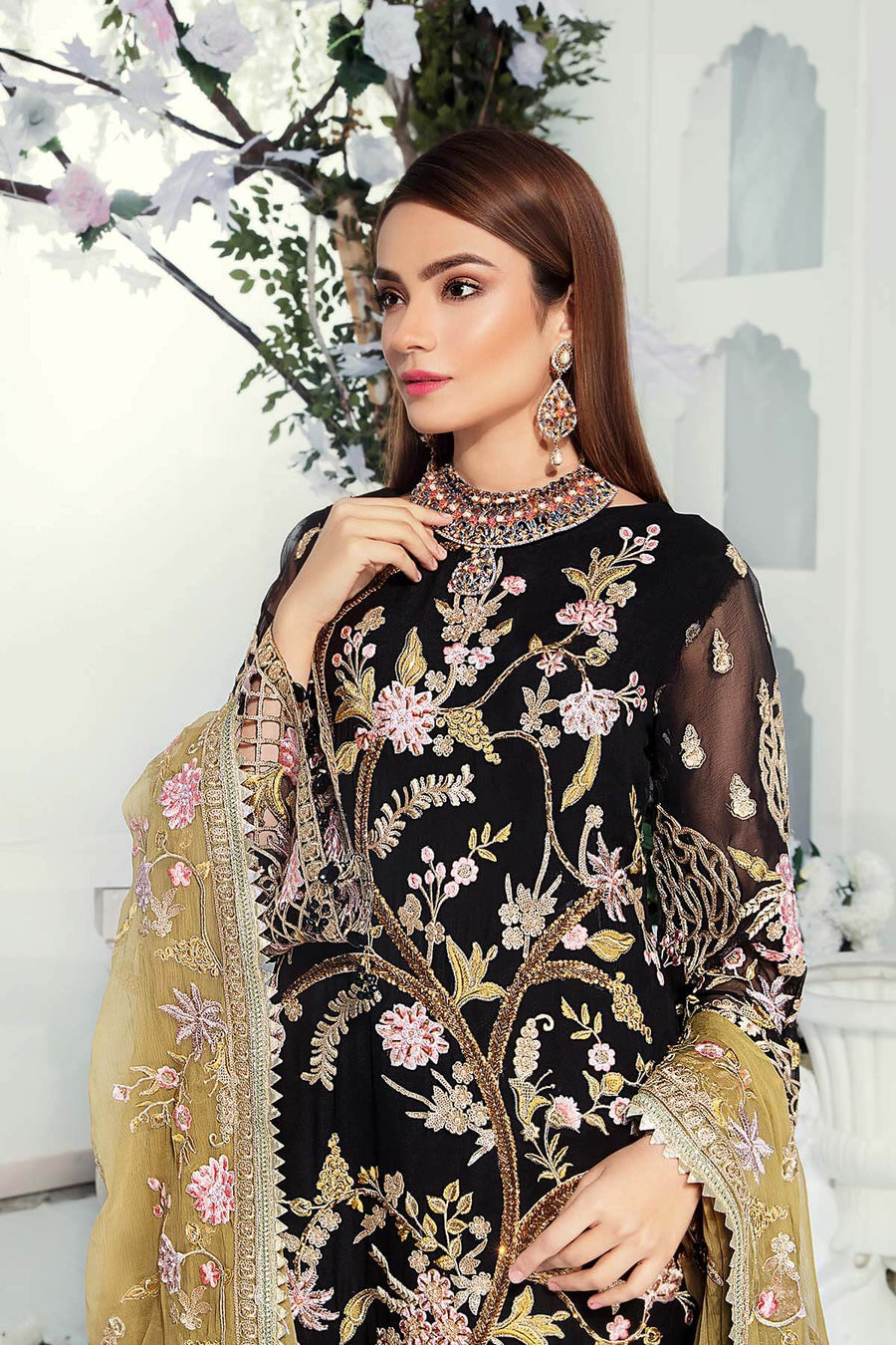 Emaan Adeel Chiffon Collection Vol-9 Unstitched 3 Piece Suit EA-909 - FaisalFabrics.pk