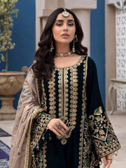 Emaan Adeel Makhmal Premium Velvet Unstitched 3PC Suit MK-02 - FaisalFabrics.pk