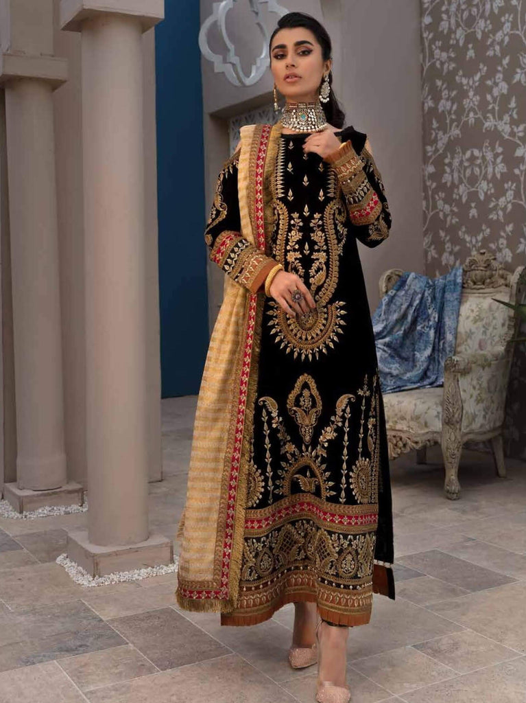 Emaan Adeel Embroidered Velvet Suits Unstitched 3 Piece EA21MM MK-03 - Winter Collection