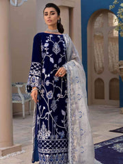 Emaan Adeel Makhmal Premium Velvet Unstitched 3PC Suit MK-04 - FaisalFabrics.pk