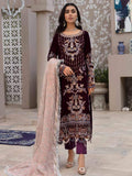 Emaan Adeel Makhmal Premium Velvet Unstitched 3PC Suit MK-05 - FaisalFabrics.pk