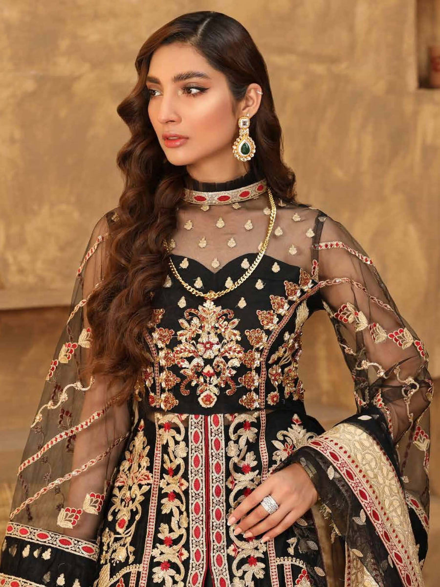 Emaan Adeel Virsa Luxury Chiffon 3 Piece Embroidered Suit VR-01 - FaisalFabrics.pk