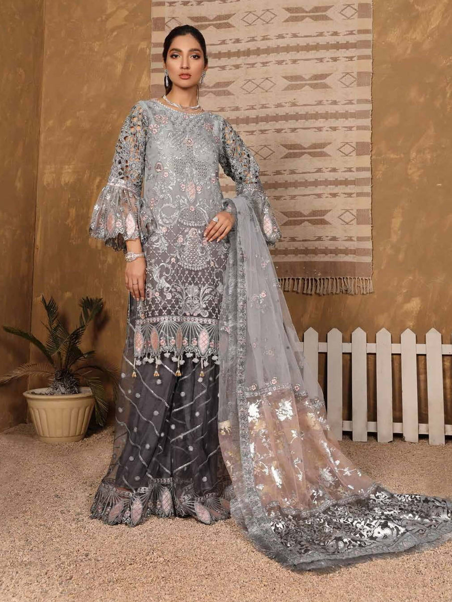 Emaan Adeel Virsa Luxury Chiffon 3 Piece Embroidered Suit VR-06 - FaisalFabrics.pk