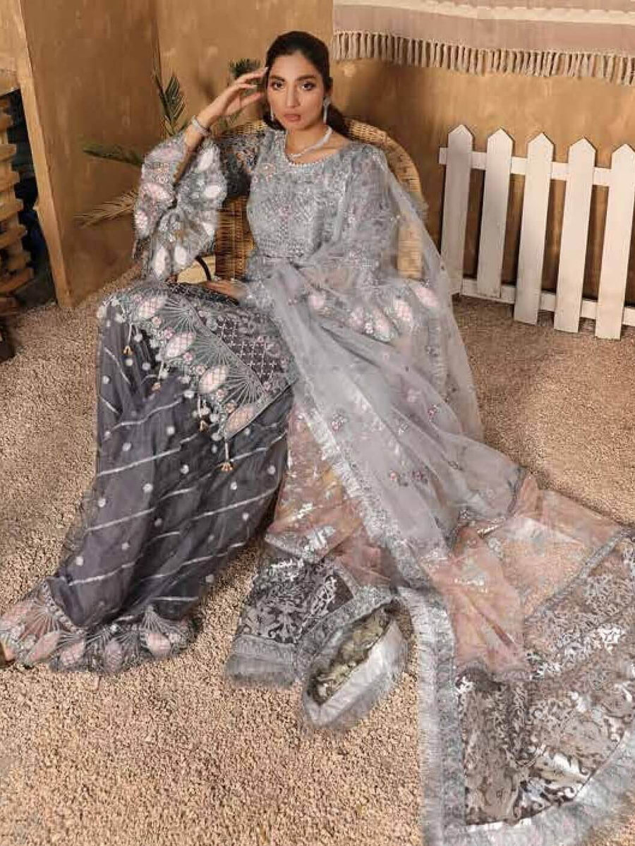 Emaan Adeel Virsa Luxury Chiffon 3 Piece Embroidered Suit VR-06 - FaisalFabrics.pk