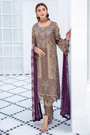 Ramsha Embroidered Luxury Chiffon Unstitched 3 Piece Suit F-2101 - FaisalFabrics.pk