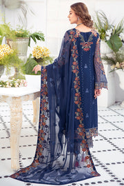 Ramsha Embroidered Luxury Chiffon Unstitched 3 Piece Suit F-2104 - FaisalFabrics.pk