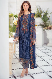 Ramsha Embroidered Luxury Chiffon Unstitched 3 Piece Suit F-2104 - FaisalFabrics.pk