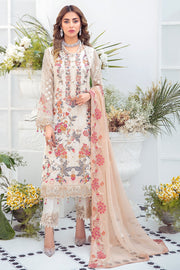 Ramsha Embroidered Luxury Chiffon Unstitched 3 Piece Suit F-2109 - FaisalFabrics.pk