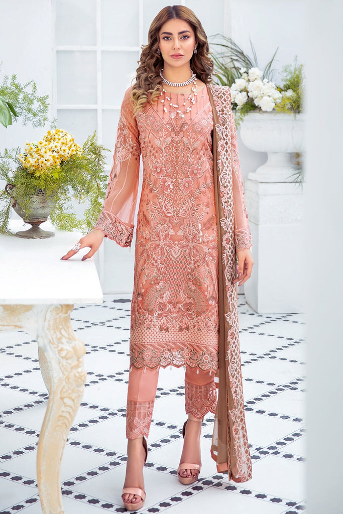 Ramsha Embroidered Chiffon Suits Unstitched 3 Piece RSH21-C20 2003 - Luxury Collection main image 1
