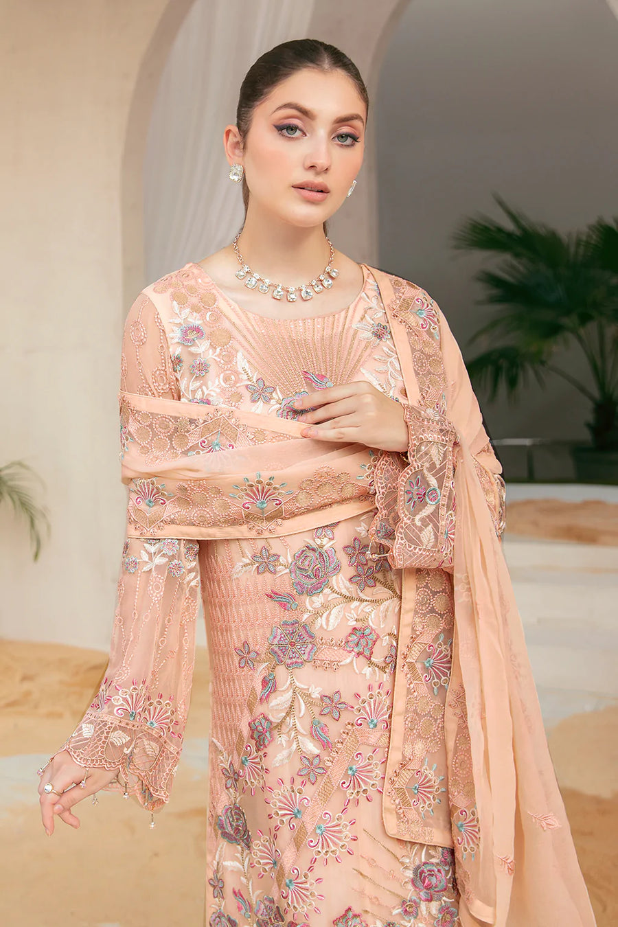 Ramsha Luxury Chiffon Vol-22 Unstitched 3Pc Suit F-2202
