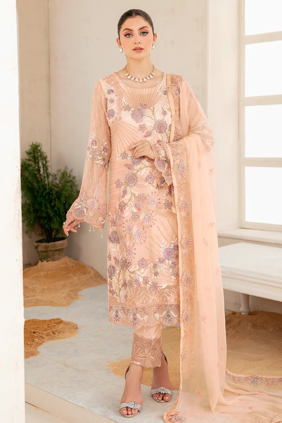Ramsha Luxury Chiffon Vol-22 Unstitched 3Pc Suit F-2202