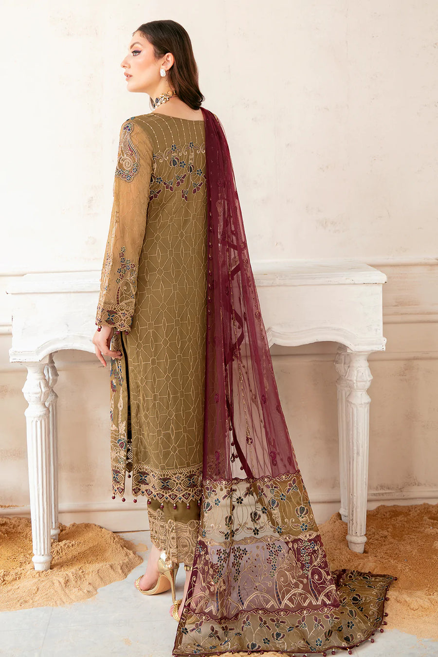 Ramsha Luxury Chiffon Vol-22 Unstitched 3Pc Suit F-2203