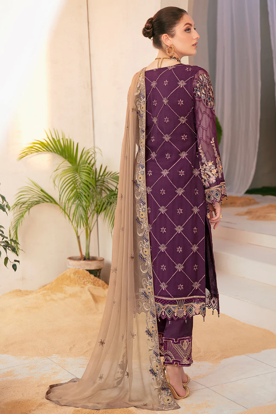 Ramsha Luxury Chiffon Vol-22 Unstitched 3Pc Suit F-2206