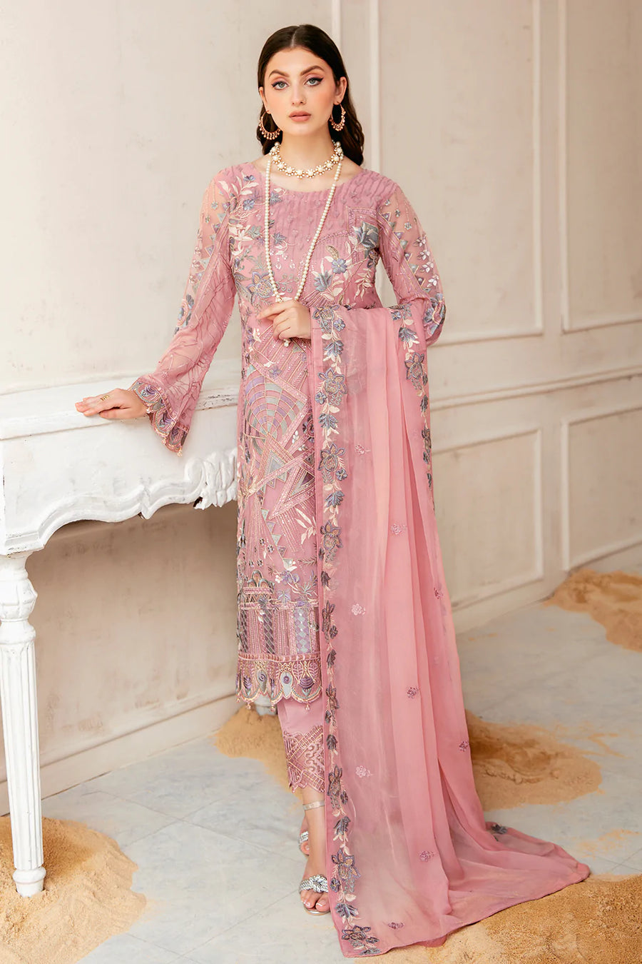 Ramsha Luxury Chiffon Vol-22 Unstitched 3Pc Suit F-2207