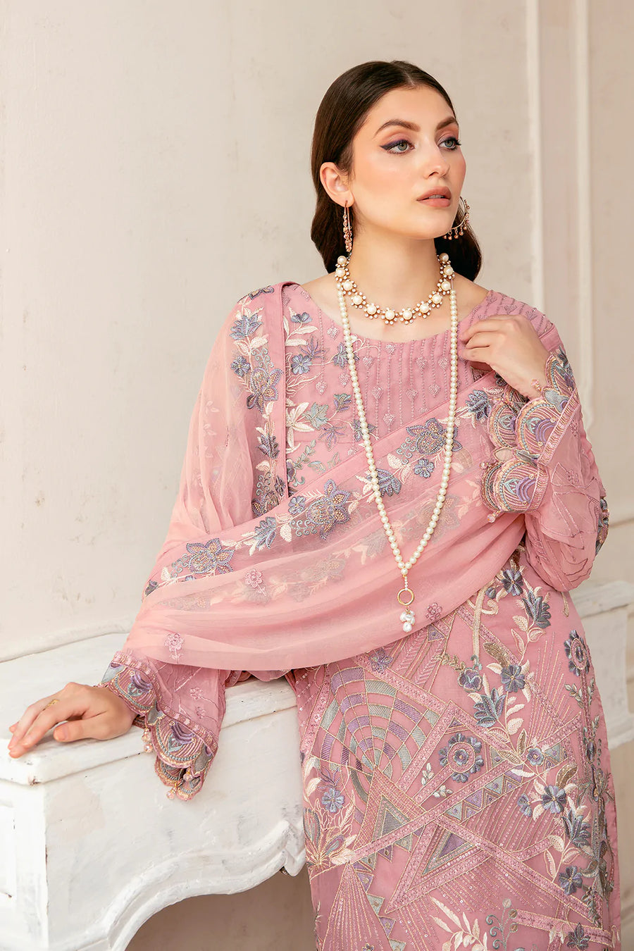 Ramsha Luxury Chiffon Vol-22 Unstitched 3Pc Suit F-2207