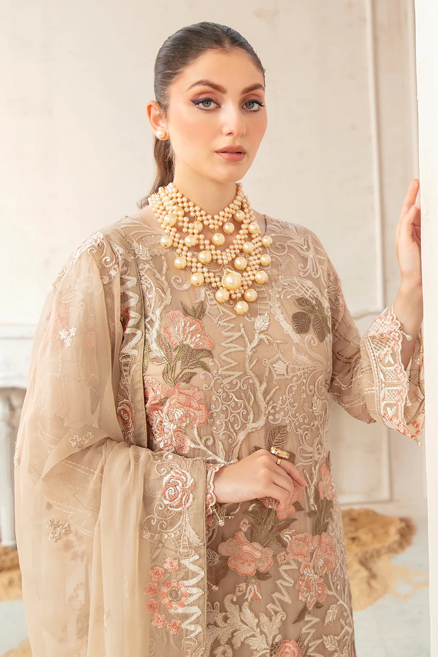 Ramsha Luxury Chiffon Vol-22 Unstitched 3Pc Suit F-2209