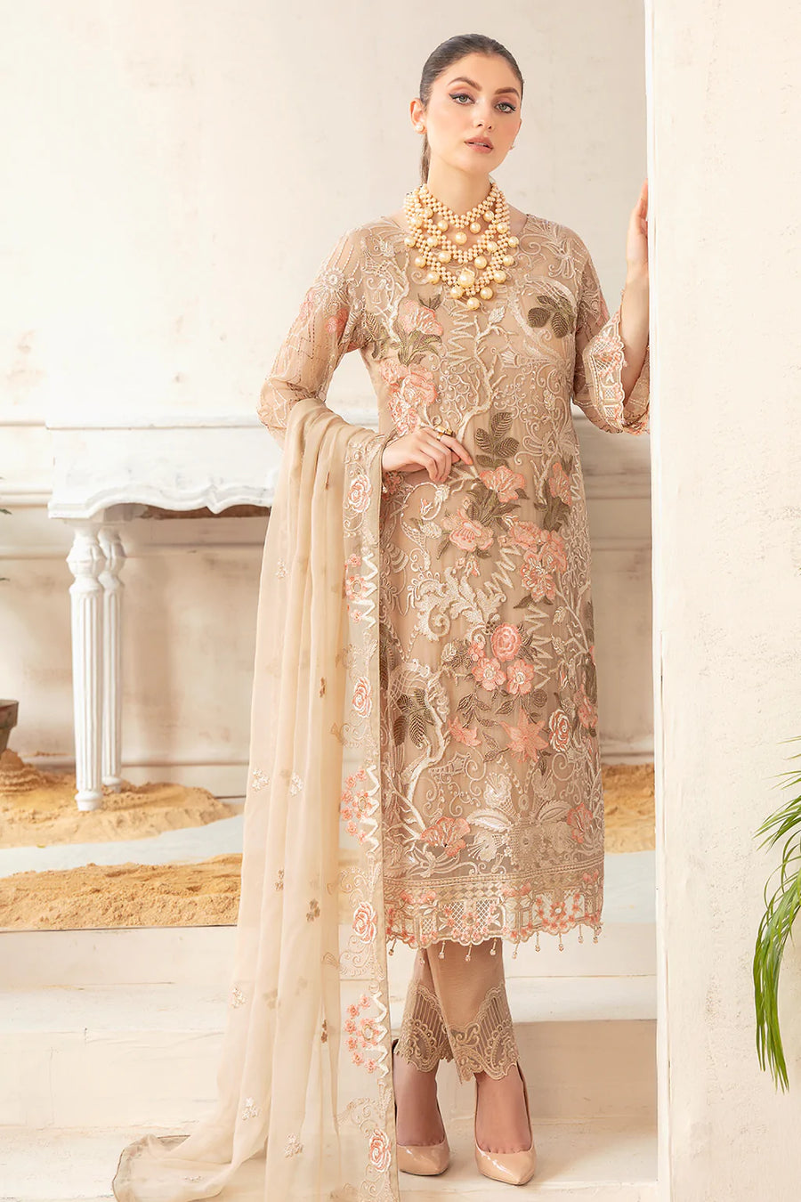 Ramsha Luxury Chiffon Vol-22 Unstitched 3Pc Suit F-2209