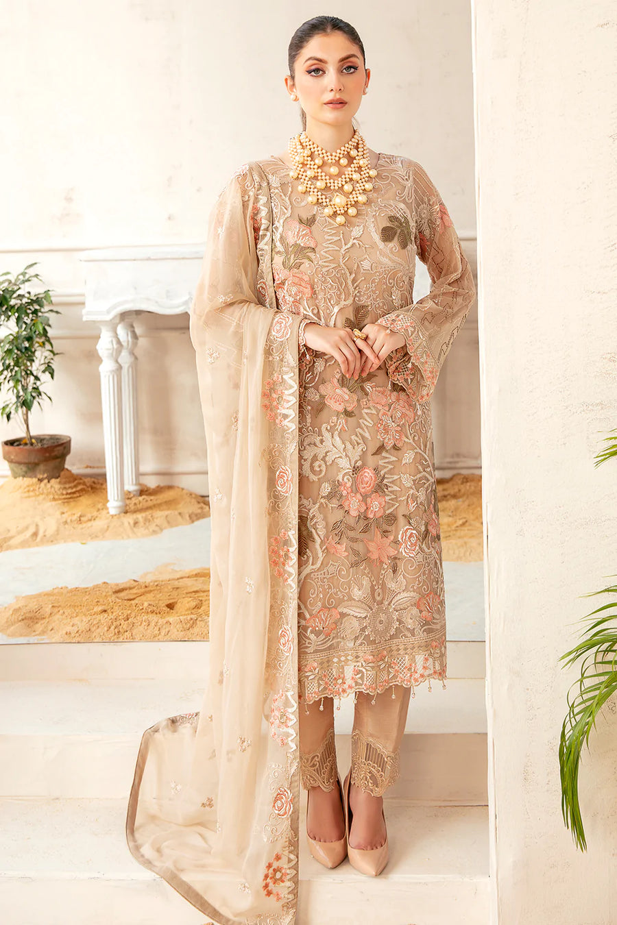 Ramsha Luxury Chiffon Vol-22 Unstitched 3Pc Suit F-2209