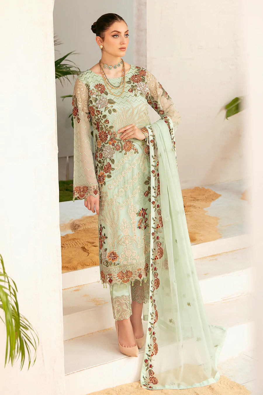 Ramsha Luxury Chiffon Vol-22 Unstitched 3Pc Suit F-2212