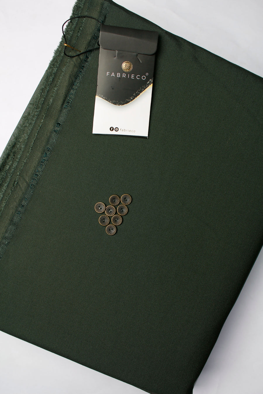 Fabrieco Silver Stone Men's Unstitched Blended Suit for Winter - DK GREEN
