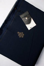 Fabrieco Silver Stone Men's Unstitched Blended Suit for Winter - NAVY