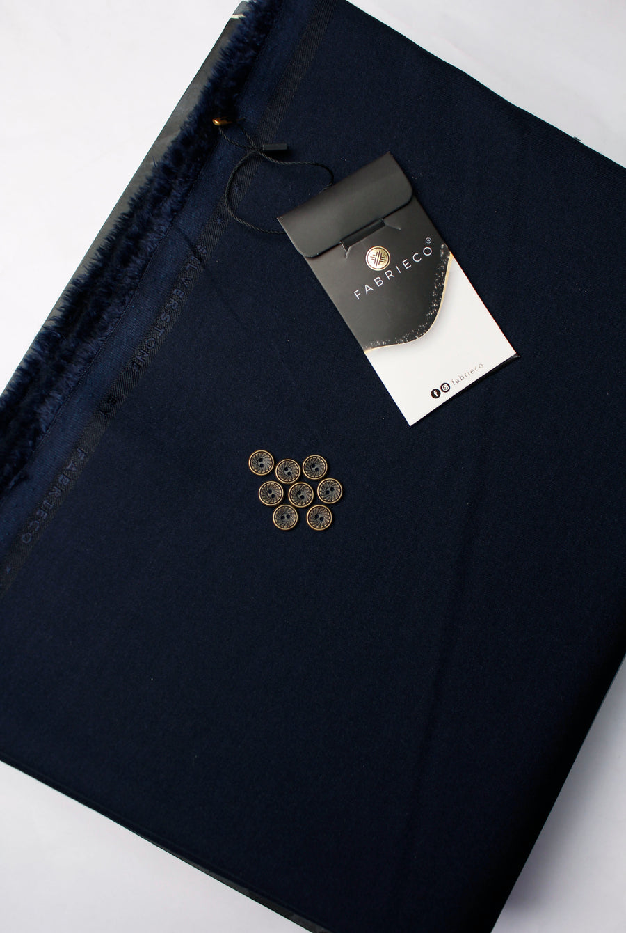 Fabrieco Silver Stone Men's Unstitched Blended Suit for Winter - NAVY