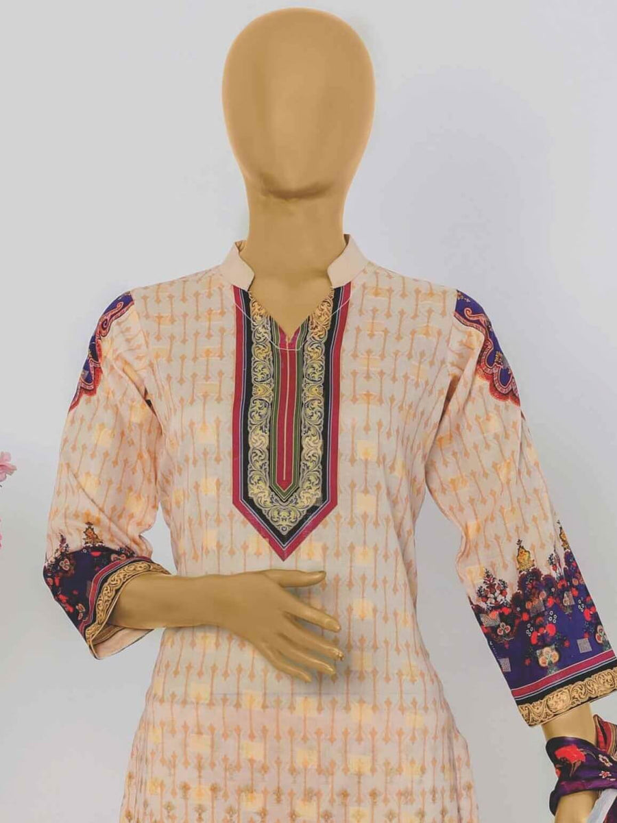 Faryal by Raaya Vol-02 Unstitched Printed Barosha Lawn 3Pc Suit D-13 - FaisalFabrics.pk