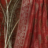 Tasneem Fabrics Women's Pure Raw Silk Jacquard Dupatta - FBPR0002603