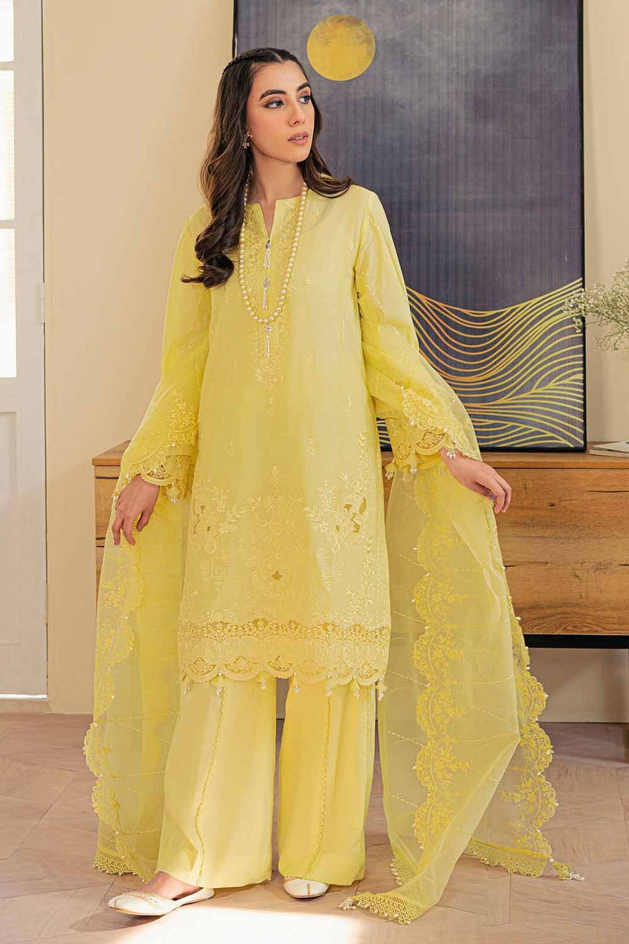 Gul Ahmed Festive Eid Embroidered Lawn Unstitched 3Pc Suit FE-32007