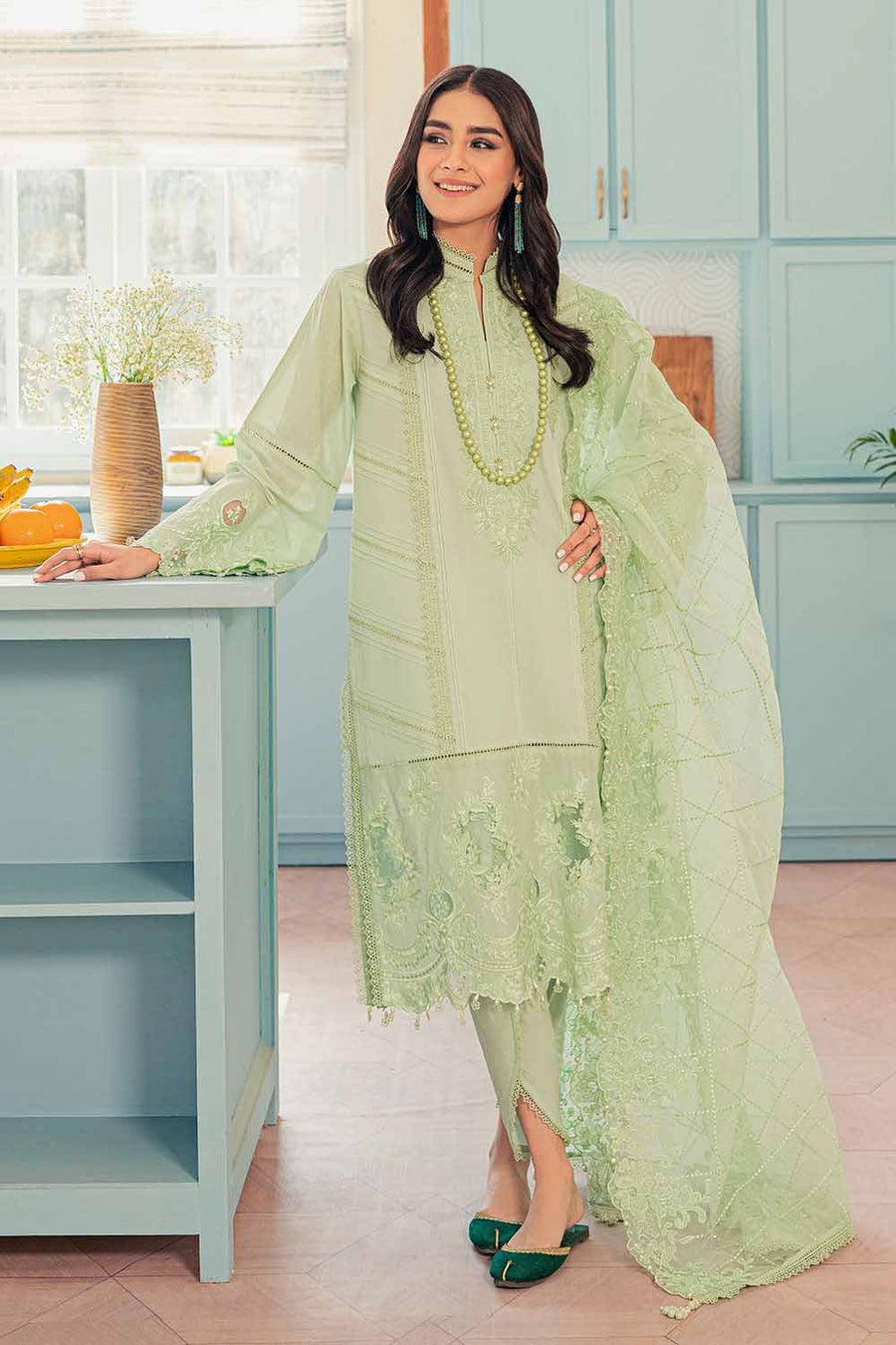 Gul Ahmed Festive Eid Embroidered Lawn Unstitched 3Pc Suit FE-32009
