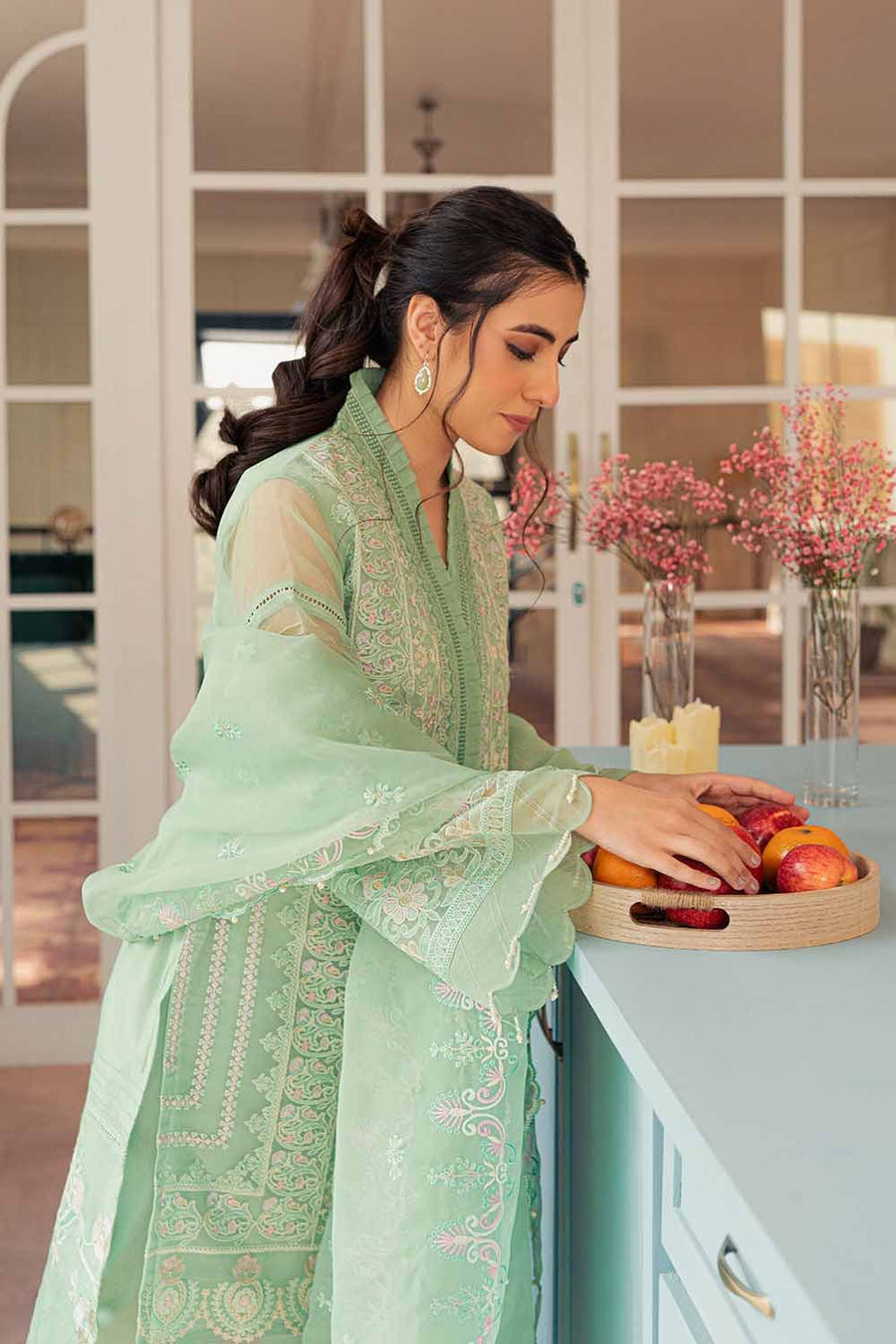 Gul Ahmed Festive Eid Embroidered Organza Unstitched 3Pc Suit FE-32014