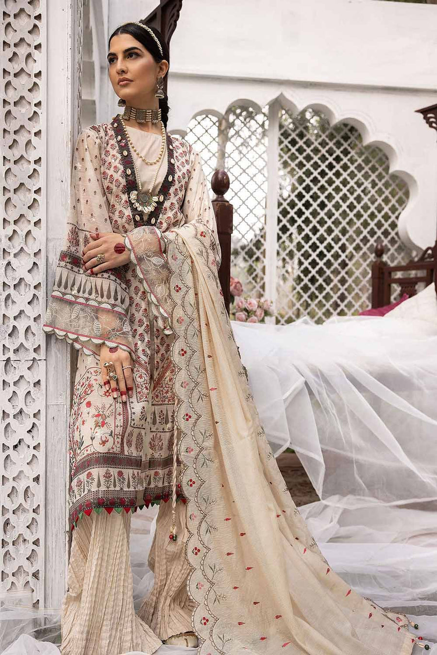 Gul Ahmed Festive Eid Embroidered Jacquard Unstitched 3Pc Suit FE-32027