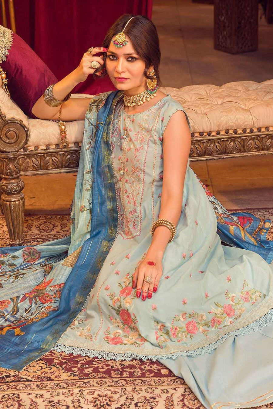 Gul Ahmed Festive Eid Embroidered Lawn Unstitched 3Pc Suit FE-32040