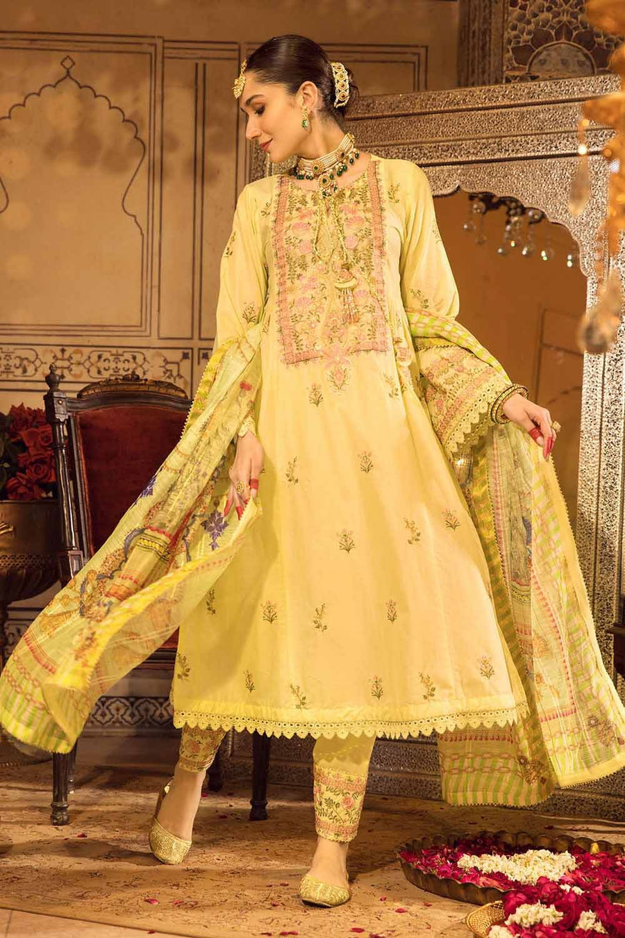 Gul Ahmed Festive Eid Embroidered Lawn Unstitched 3Pc Suit FE-32041