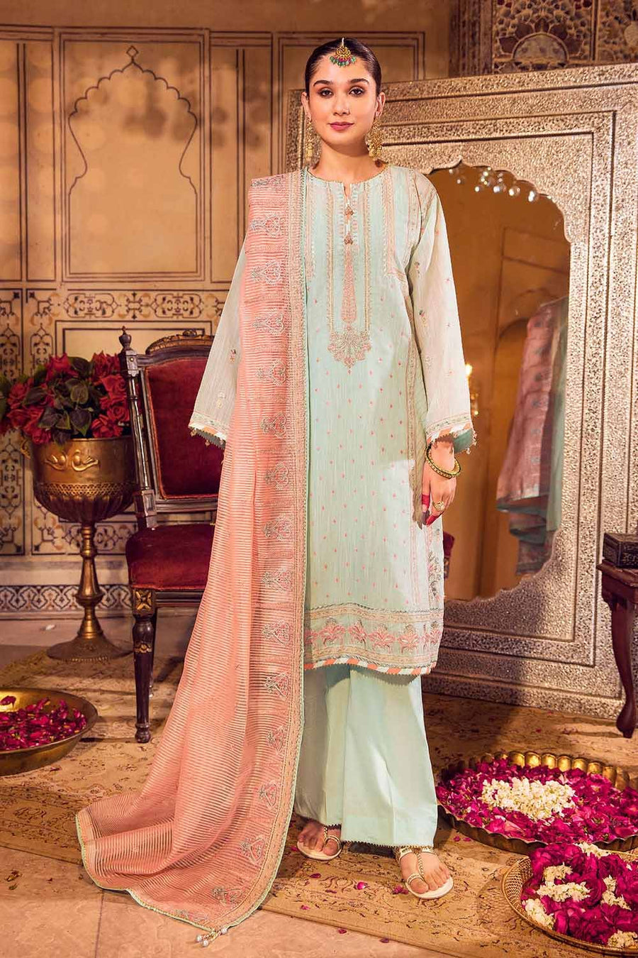 Gul Ahmed Festive Eid Embroidered Cotton Unstitched 3Pc Suit FE-32045