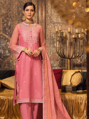Gul Ahmed Festive Eid Embroidered Organza Unstitched 3Pc Suit FE-32046