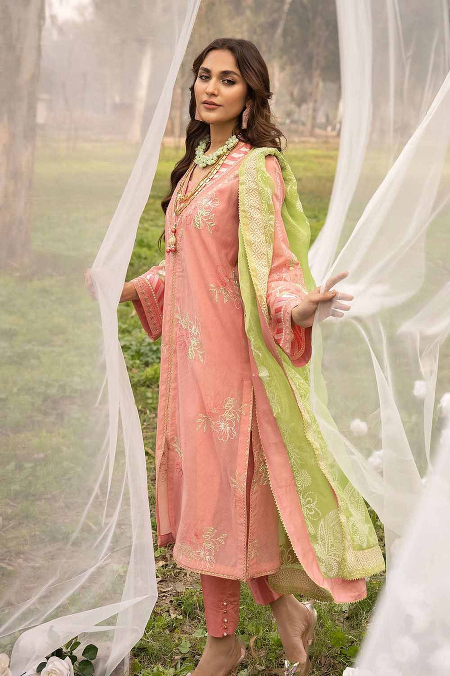 Gul Ahmed Festive Eid Embroidered Jacquard Unstitched 3Pc Suit FE-32048