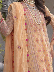 Gul Ahmed Festive Eid Embroidered Net Unstitched 3Pc Suit FE-32052